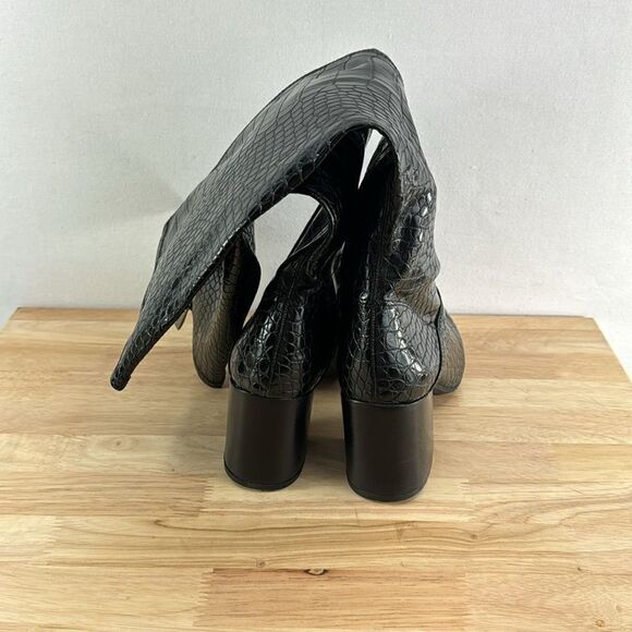 Franco Sarto Tribute Tall Boot- Black Croc- Size 9 M- NIB - Picture 4 of 7